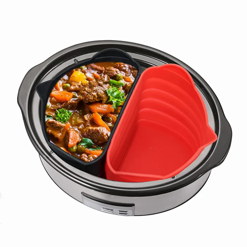 2023 In Kitchen New  Silicone Cooking Liner Slow Cooker Divider Crockpot Divider Silicone Slow Cooker Liner