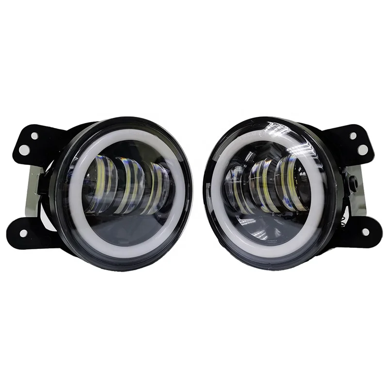 4 inch Led Fog Light 30W Dual Color Fog Lights White DRL Halo Amber Turn Signal Lights Fog Lamp for Jeep Wrangler JK