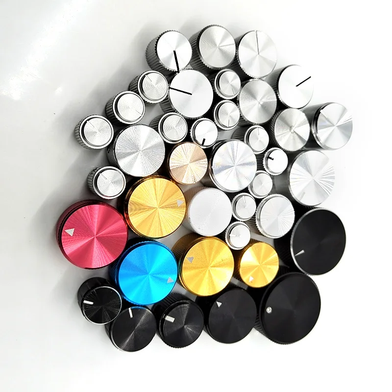 Custom CNC Machined Black Solid Full Aluminum Knurled Guitar Volume Encoder Knob