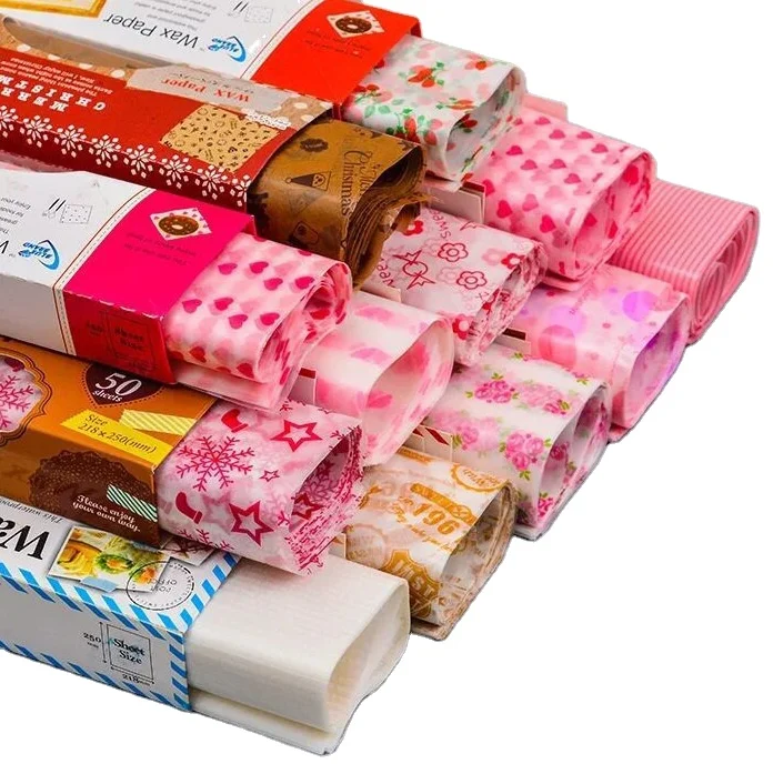 Printed Greaseproof Paper,High Quality Food Grade Greaseproof Paper Raw Material Burger Wax Paper Sheets in Sheets