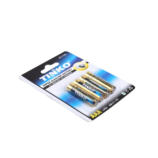 TINKO Non rechargeable 1.5v aaa um4 lr03 No. 7 super alkaline battery for toys