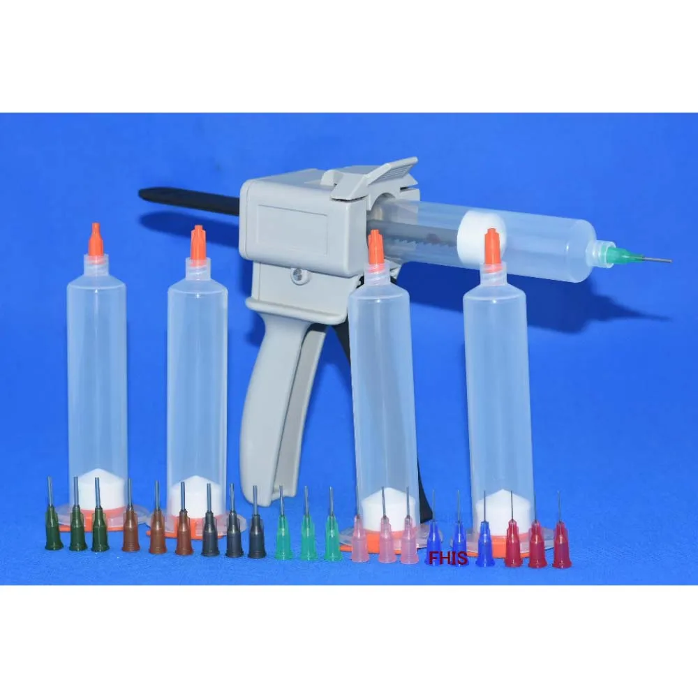 Manually Single Liquid Glue Gun 30cc Common 1pcs and 30cc Cones 5 Sets and Dispensing Tips