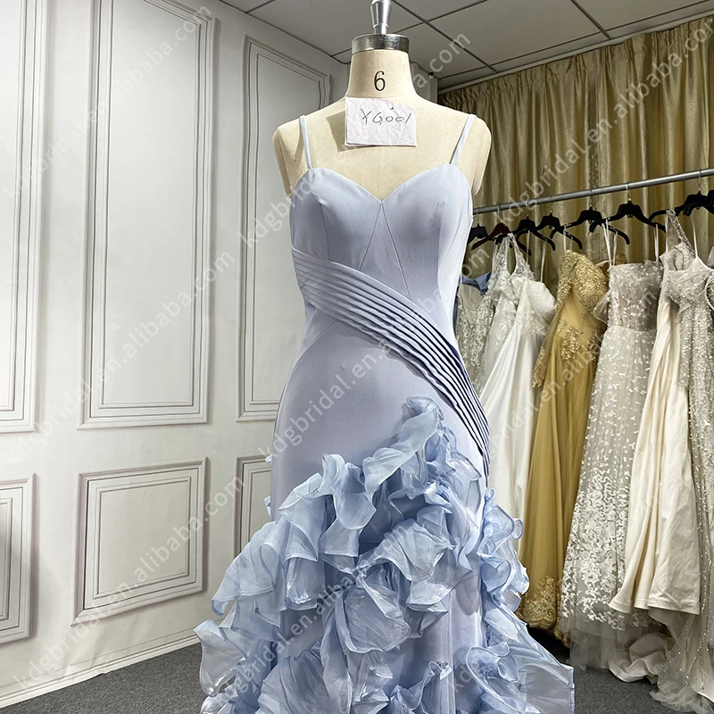KDG Mermaid Backless Arrival Lace Mermaid Wedding Dress Maid Of Honor Dresses For Weddings Sling Blue Tulle Girls Dressed New