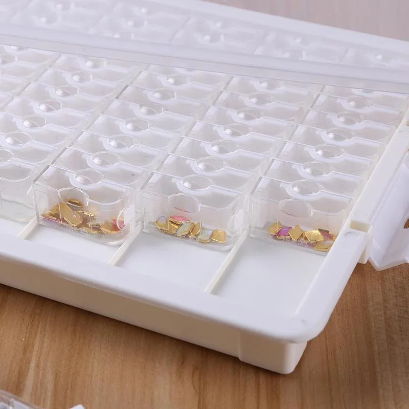 78 Grids Nail Organizer Storage Box Clear  for Diamond  Painting Nail Salon Manicure Tool
