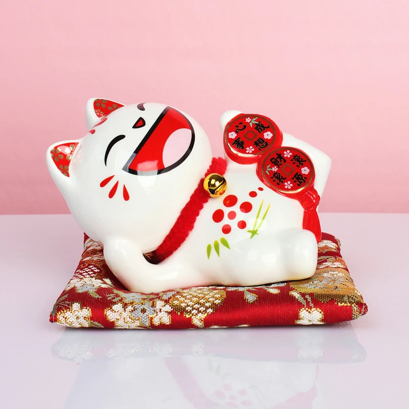 BONWILL Laughing Lucky Cats Cat Gold Money Decorations for Home Fathers Day Gifts for Best Wishes