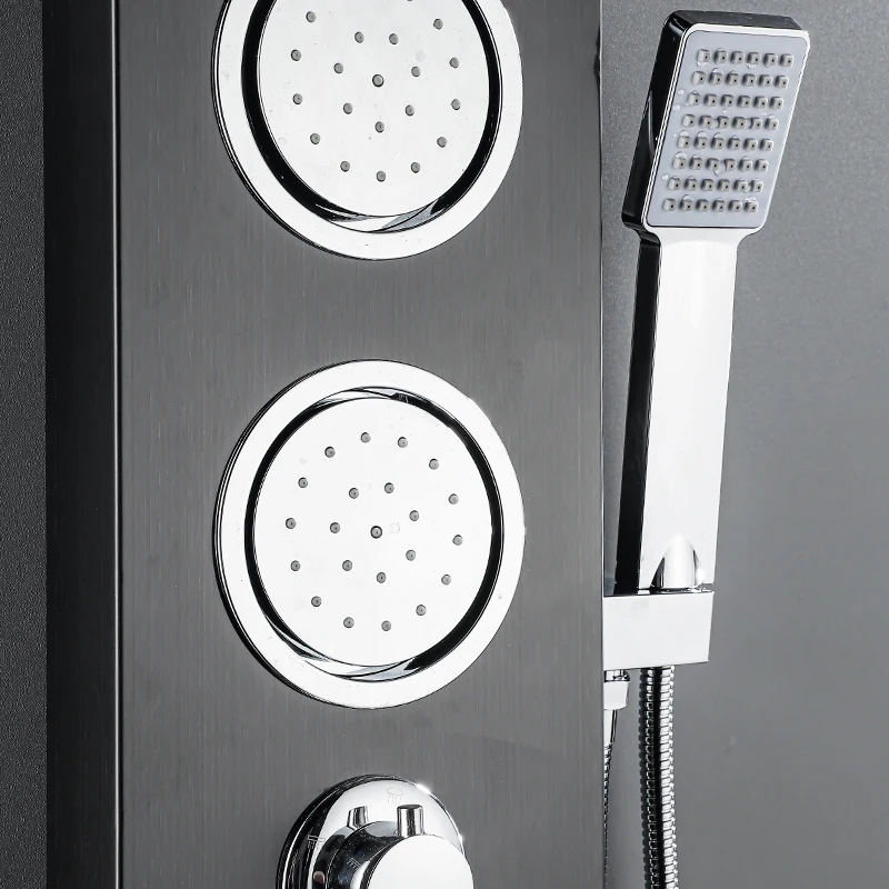 wall mounted Waterfall Golden shower column set tower Massage Body Spa bathroom Shower