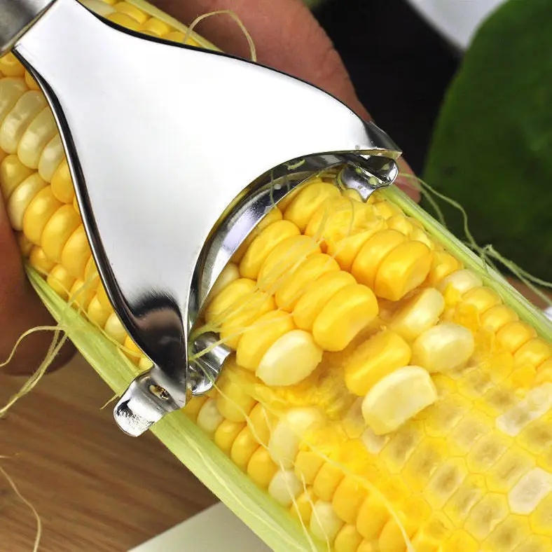 Corn Peeler Stainless Steel 304 Corn Thresher Stripper Kernel Cob Peeler Cutter with Ergonomic Handle