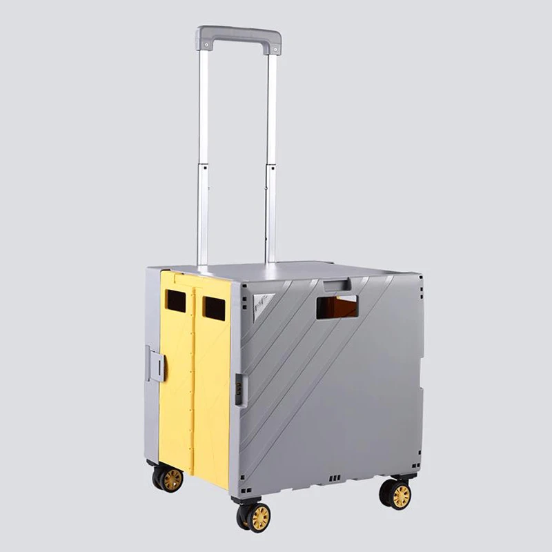 Small Folding Food Supermarket 3 Wheels Climbing Luggage Carts Foldable Shopping Trolleys Cart