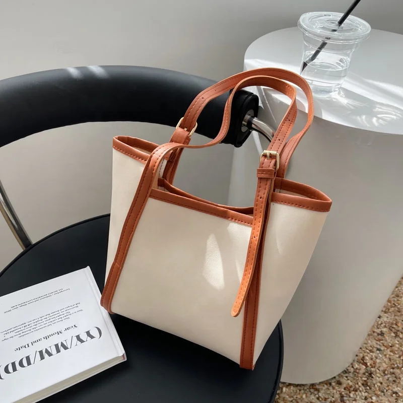 2022 Fashion Women Tote Bags Contrasting shopper bag -  Women  Mango United Kingdom Ladies Leather Purses And Handbags