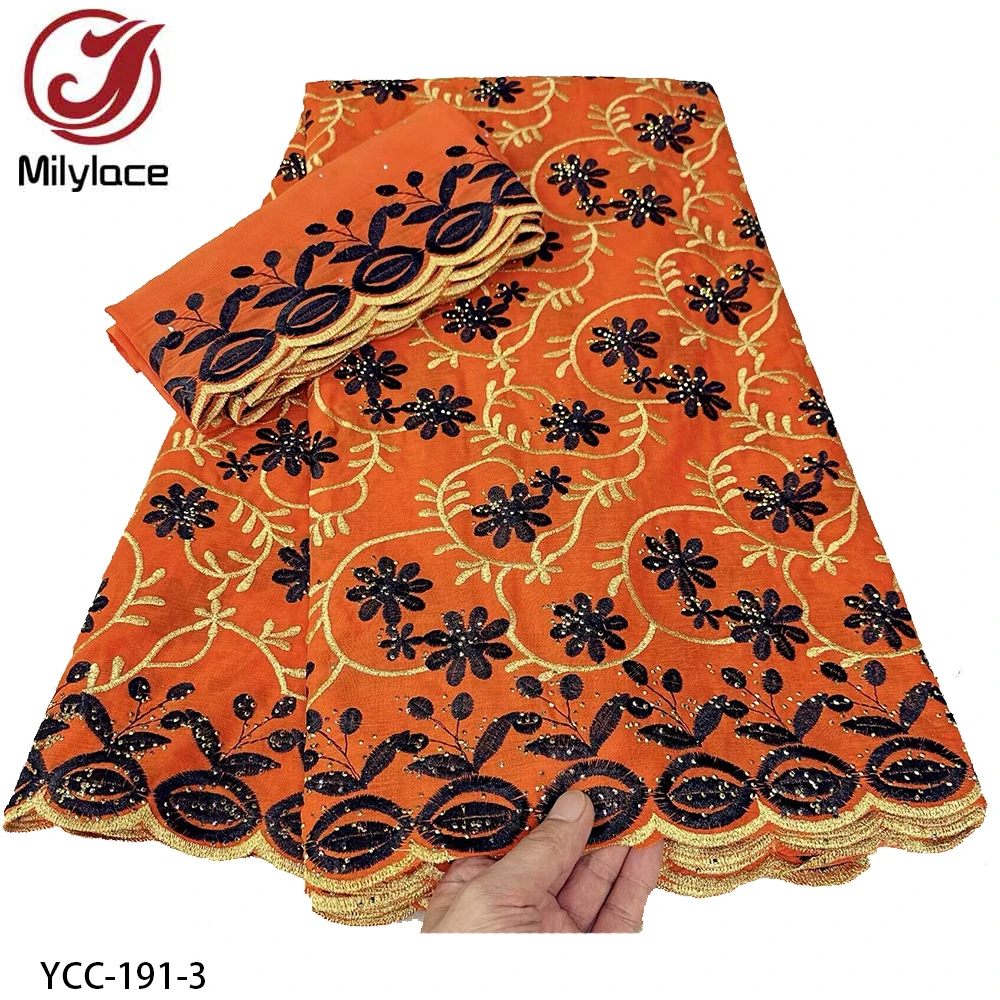 Factory Price 100% Cotton  Embroidery Swiss Lace Fabric With 2 yards  Scarf