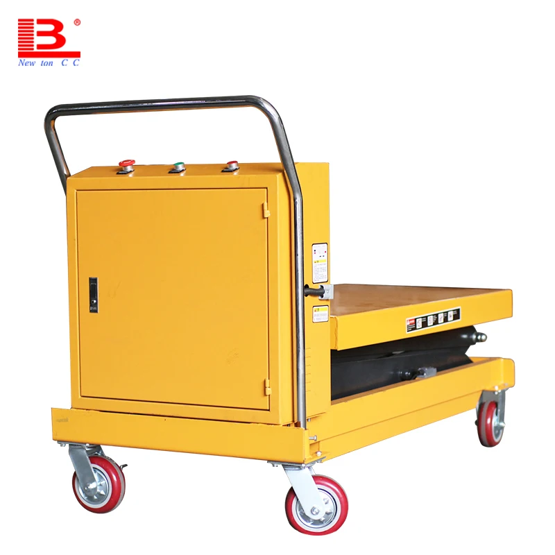 350kg electric hydraulic lift tables double scissors lifting machine automatic electric platform trolley best price