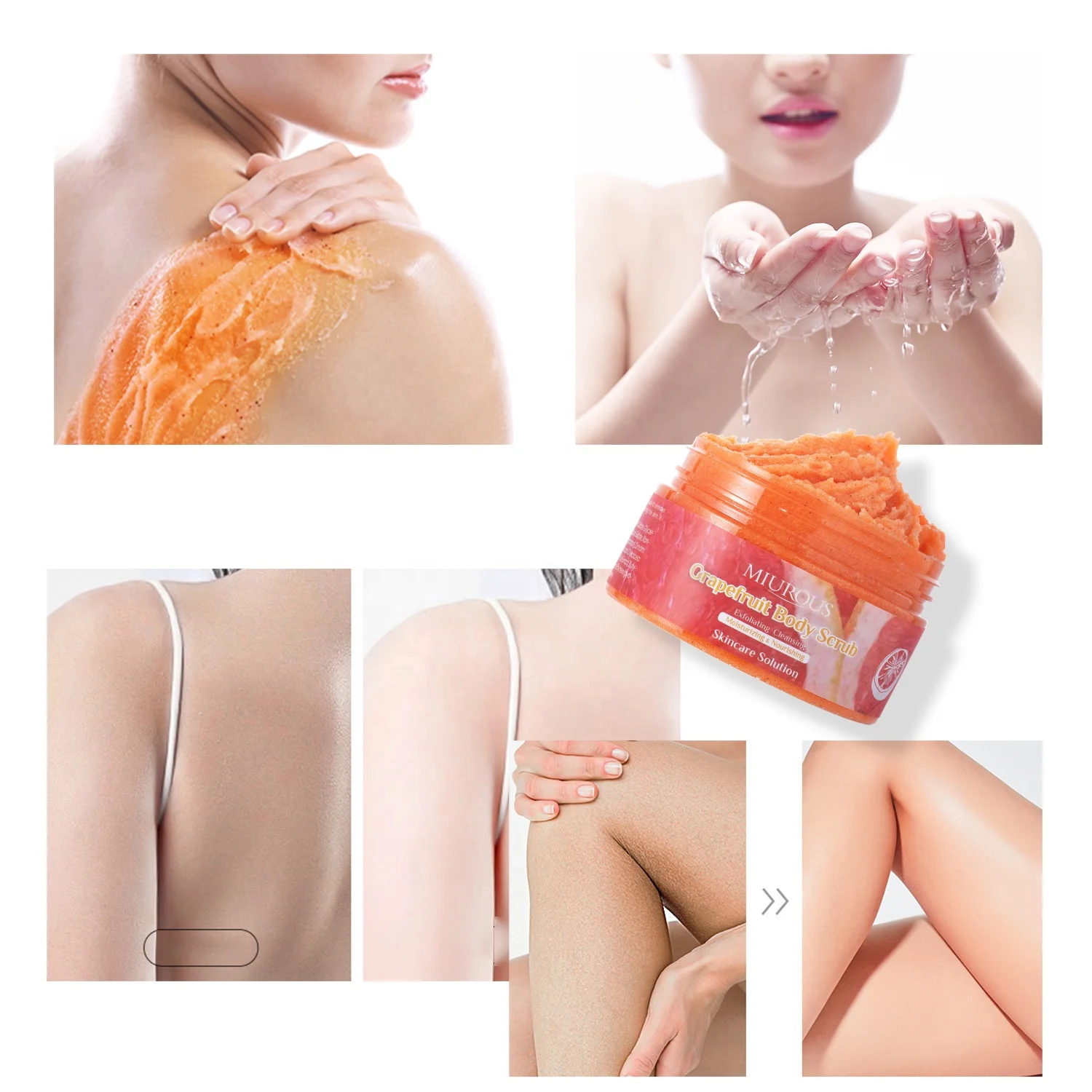 Free Sample Gommage Corporel 100% Natural Exfoliating Himalayan Salt Body Scrub Grapefruit Whitening Face Body Sugar Scrub