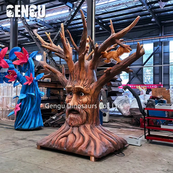 Customized Popular Talking Tree With Small Animals Funny Animatronic Talking Tree
