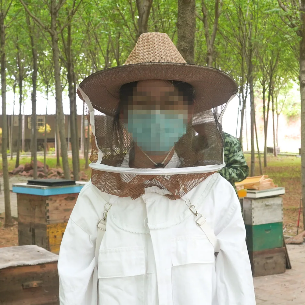 Outdoor Professional Beekeeping Visibility Veil Protective Gear Cowboy Bee Veil Hat Beekeeping Hat