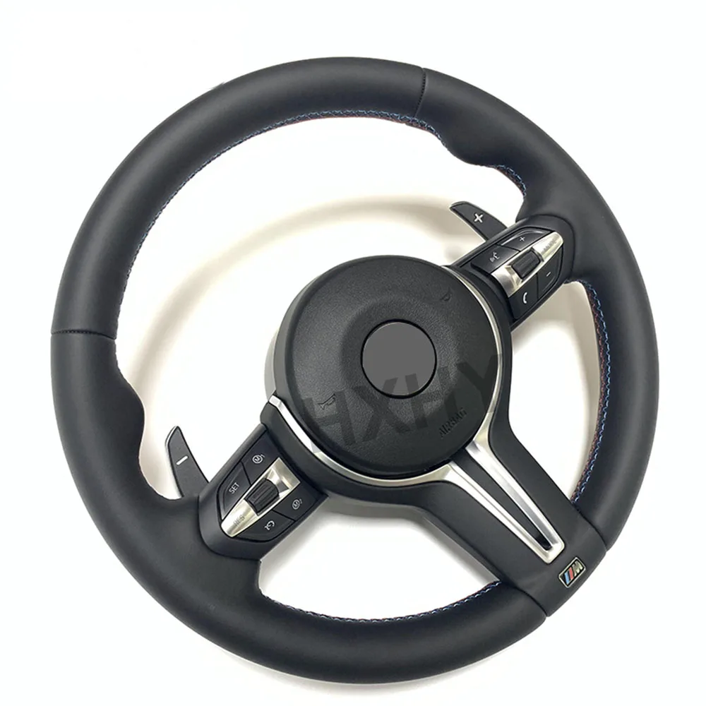 HXHY M Sport Competitive full leather Steering Wheel For BMW E/F Series M3 M5 E46 F10 F30 F20 F12 F80 F82 F34 Carbon Alcantara