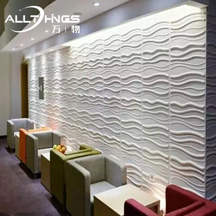 Easy installation white pvc 3d wall Panel/Sticker durable 3d pvc wallpaper for interior decor