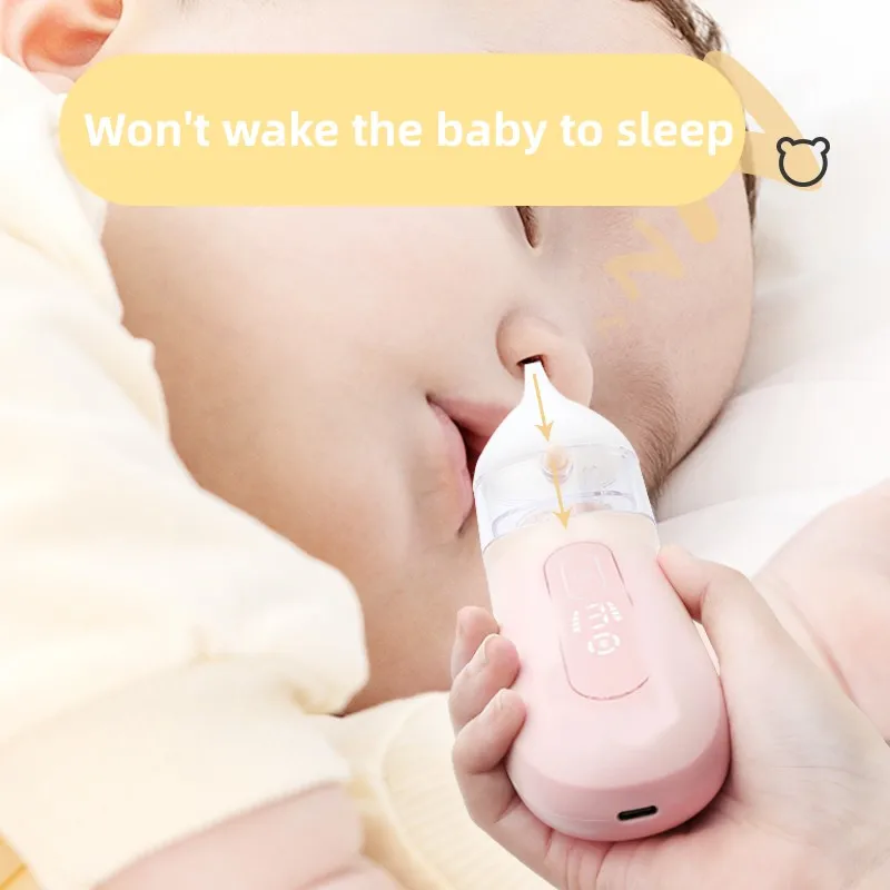 Nasal Aspirator for Baby Booger  with Self-Cleaning Function Baby  with 3 Levels of Suction 2 Nose-Tips