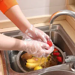 Factory Wholesale Transparent Food Grade Cooking Cleaning Disposable PE Plastic Gloves