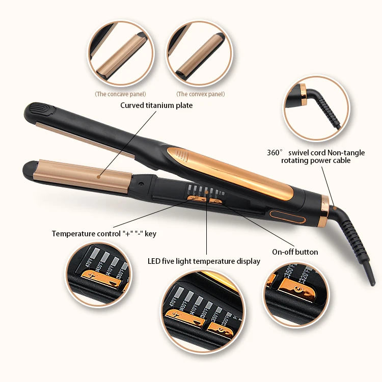 Professional heat pressing ceramic security curling Hair straightener flat iron heated electric straightening