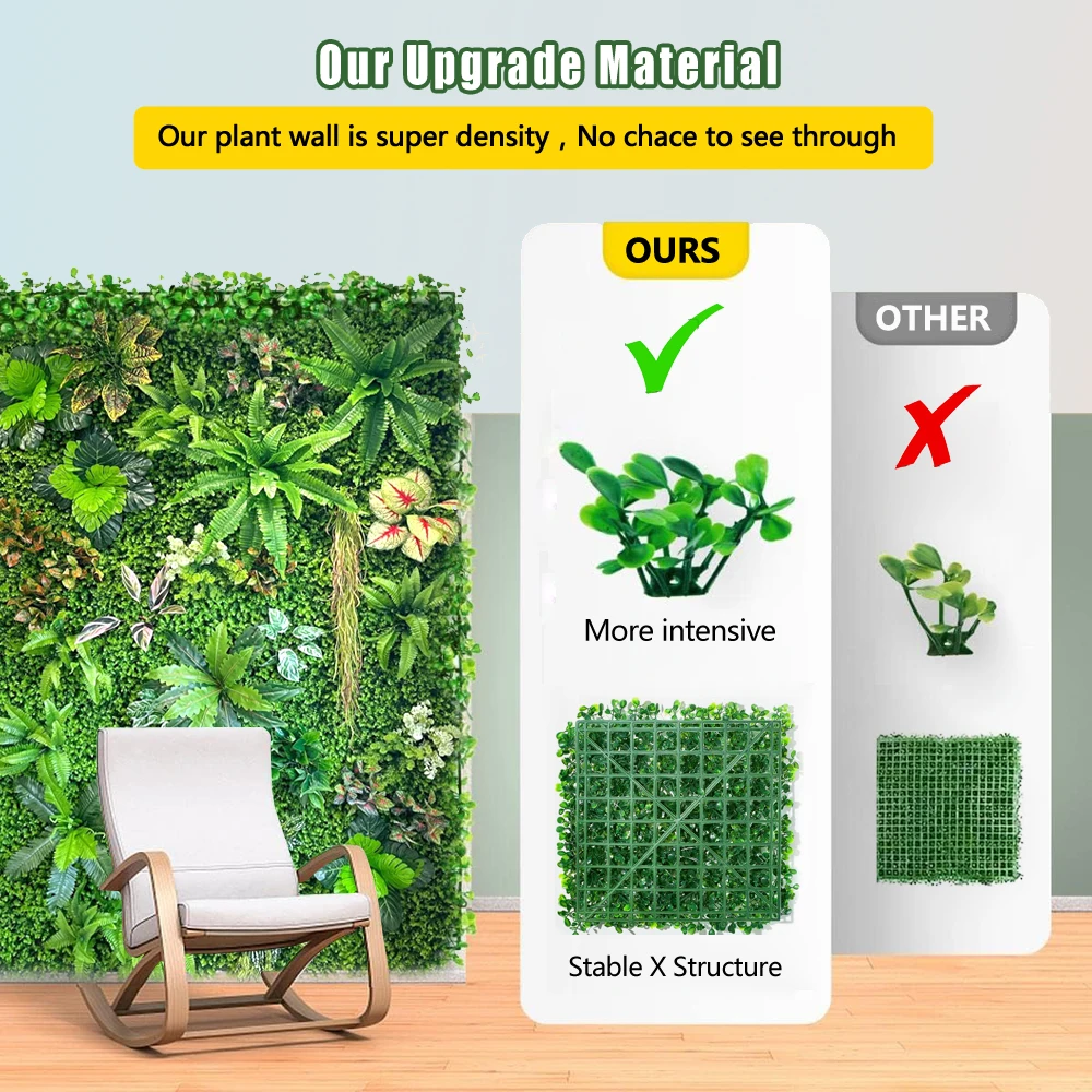 backdrop wedding decor garden hanging plant foliage vertical plastic artificial green grass boxwood wall