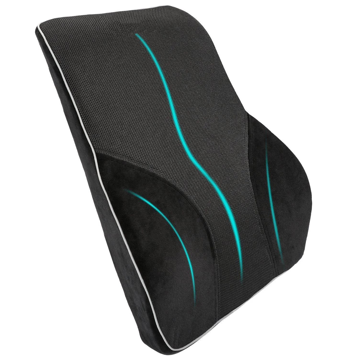 Custom Brand Embroidery Cushion Covers Breathable Memory Foam Lumbar Back Support Car Office Chair Seat Cushion