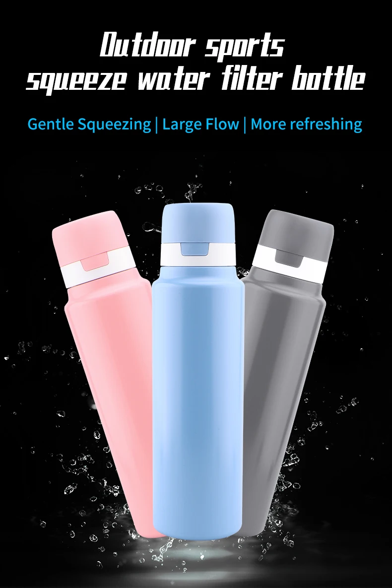 Food Grade 1 Squeeze Direct Drinking Water Filter Bottle Water Filter Pitchers & Bottles of  Water Bottle  Squeeze Filter