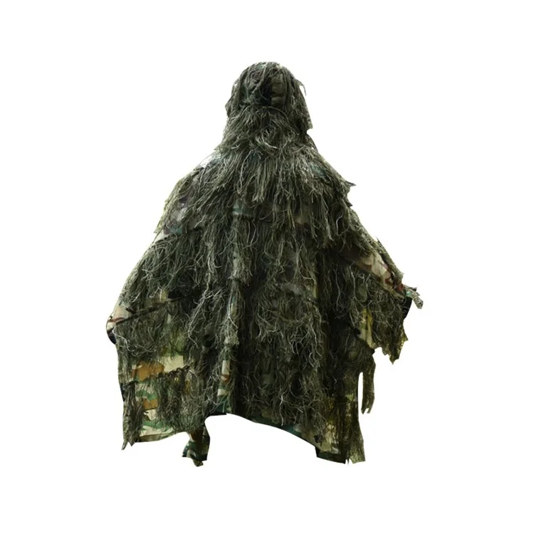 Military waterproof Camouflage Clothing Military Hunting Blind sniper Ghillie Suit Leaf Camouflage Dress With Hooded