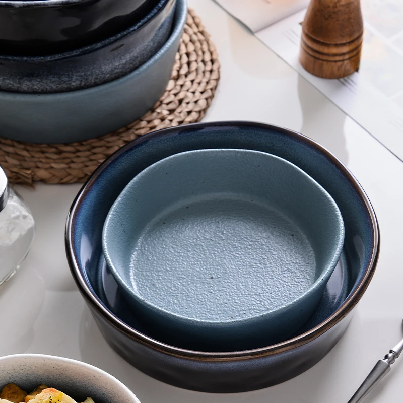 Good Quality Nordic home 6&8 Inch round creative fruit salad dessert bowl Oven personality ceramic bowl Breakfast Tableware