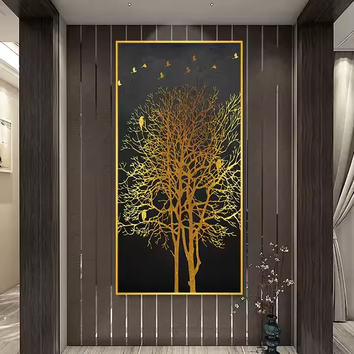 Creative Porch Crystal Porcelain Mural with Frame Canvas Art Home Decoration Painting