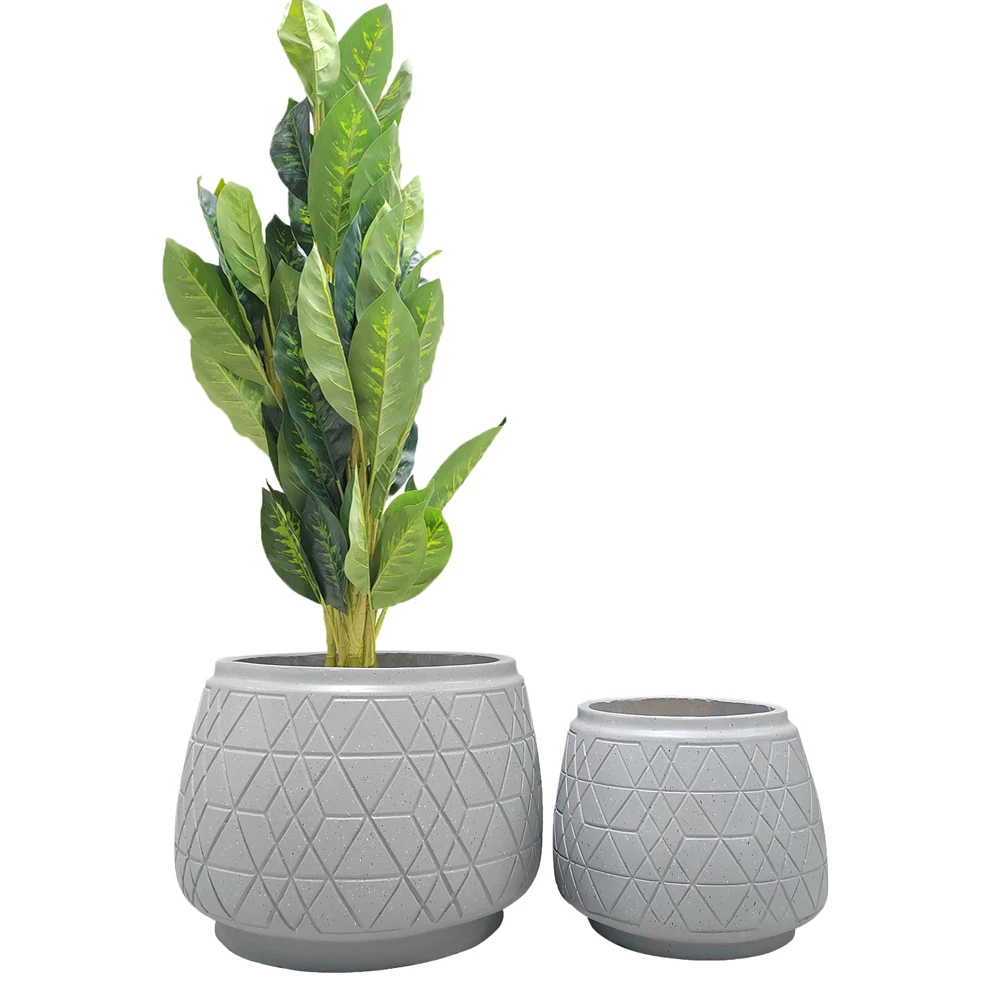 New Creative Customized Fiber Clay Concrete Flower Pot For Home And Garden Decoration