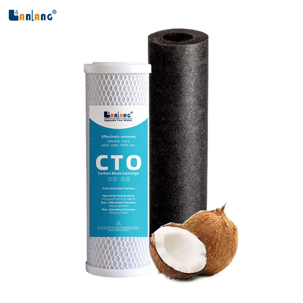 Качественный угольный фильтр с активированным углем для домашнего фильтра в виде кокосовой оболочки, блок с активированным углем, картридж с фильтром для воды cto