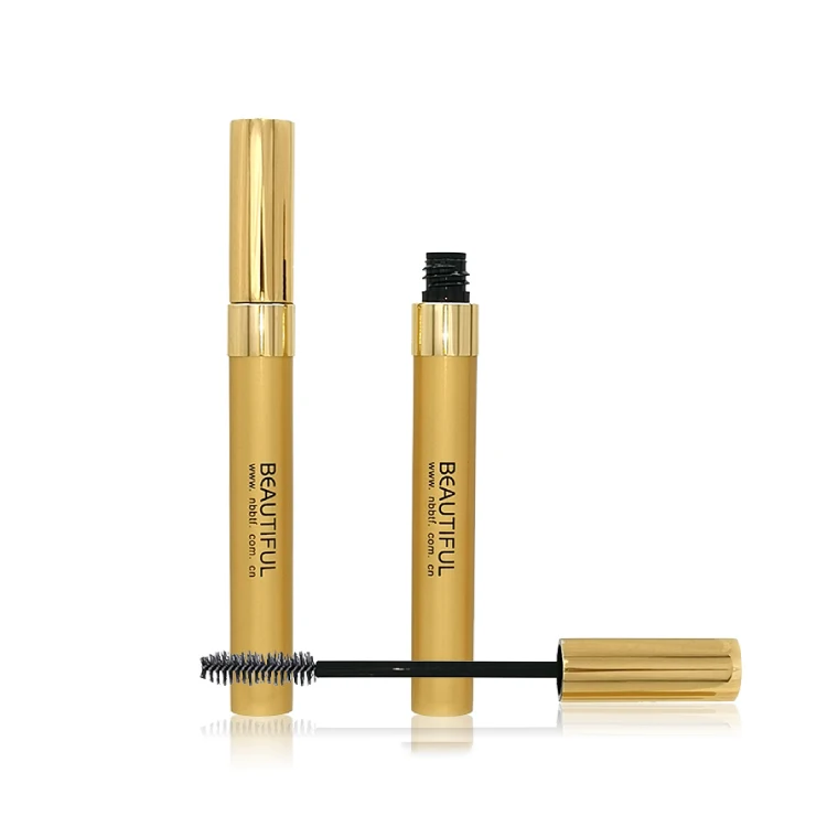 9ml empty shiny gold luxury mascara tube with exquisite texture,mascara empty bottle,empty mascara tube with brush