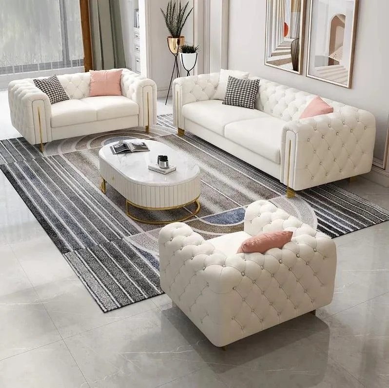 Modern Chesterfield Sofa Chair Tufted Velvet 1 Seat Sofa Chairs Living Room Armchairs