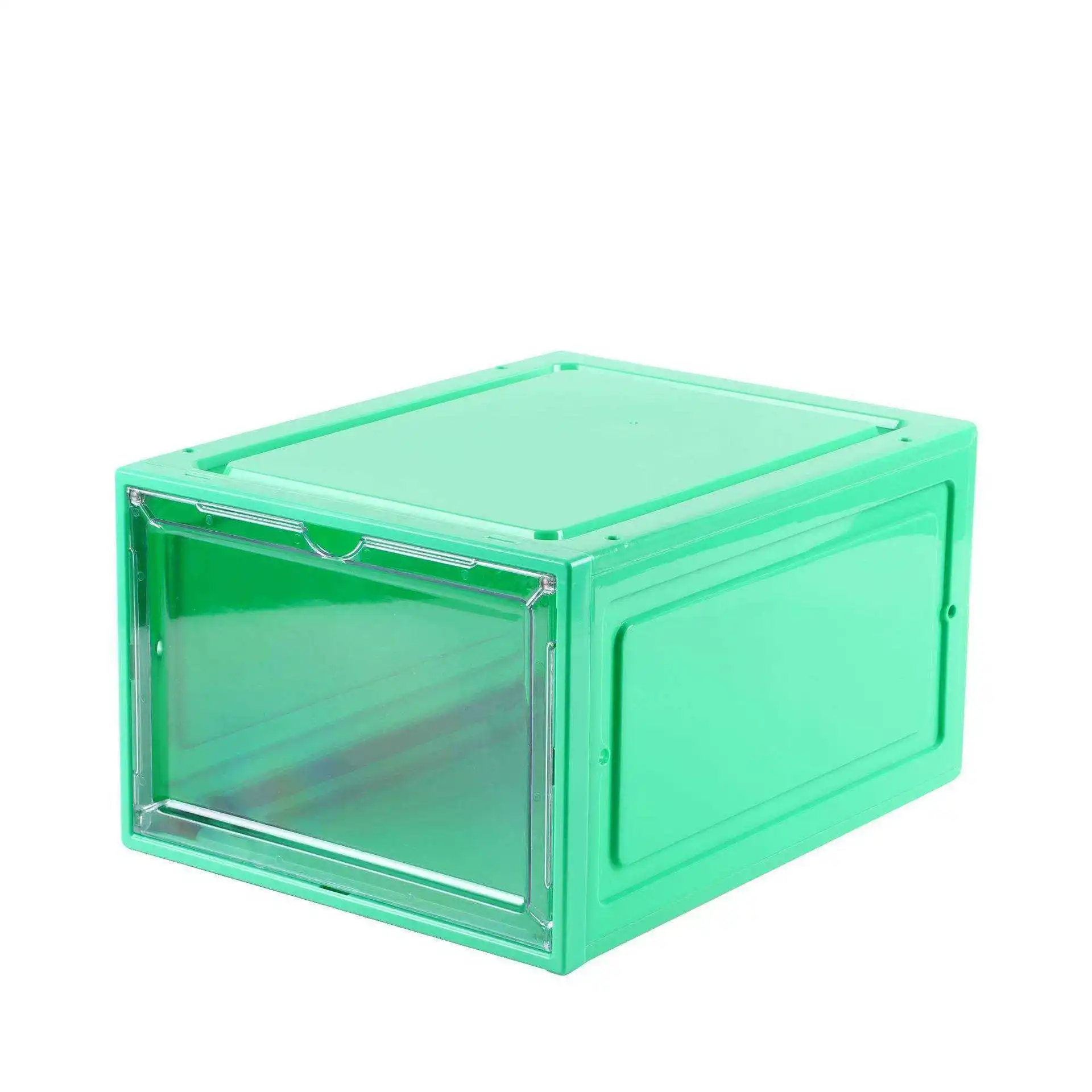 Custom Stackable Plastic Sneaker Container Shoe Box Magnetic Drop Front Acrylic Transparent Storage Dustproof For Display Home