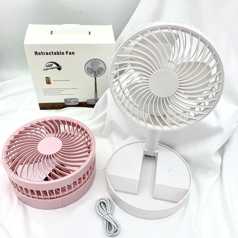 New Arrival Mini Fan Fold Portable Usb Outdoor Standing Table Fan Low Noise Adjustable Rechargeable Desktop Air Cooler Fan