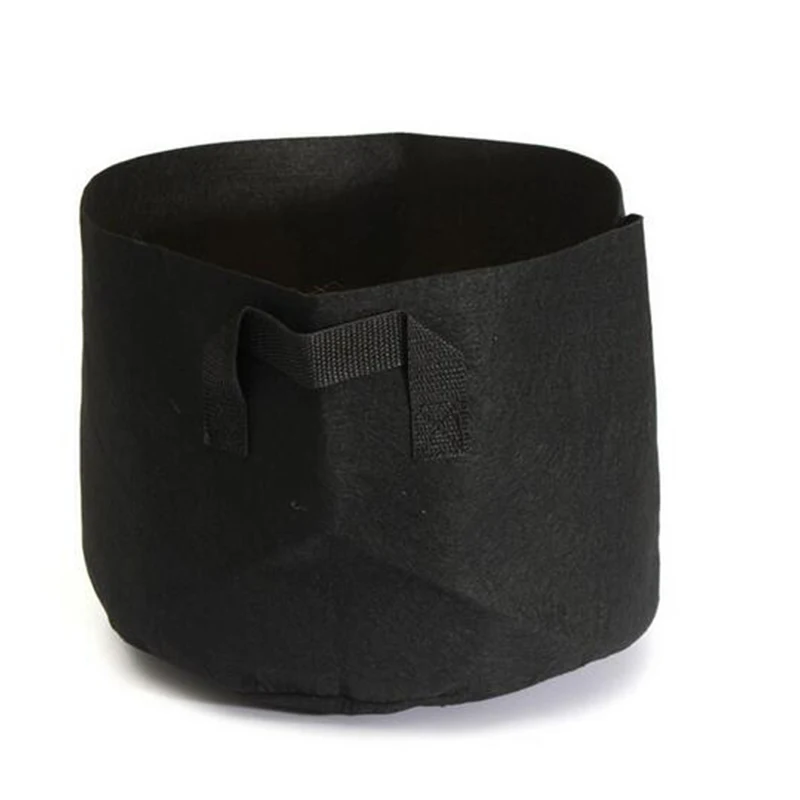 5 Pack 15 Gallons Heavy Duty Thickened Nonwoven Fabric Pots Grow Bags with Strap Handles Tan