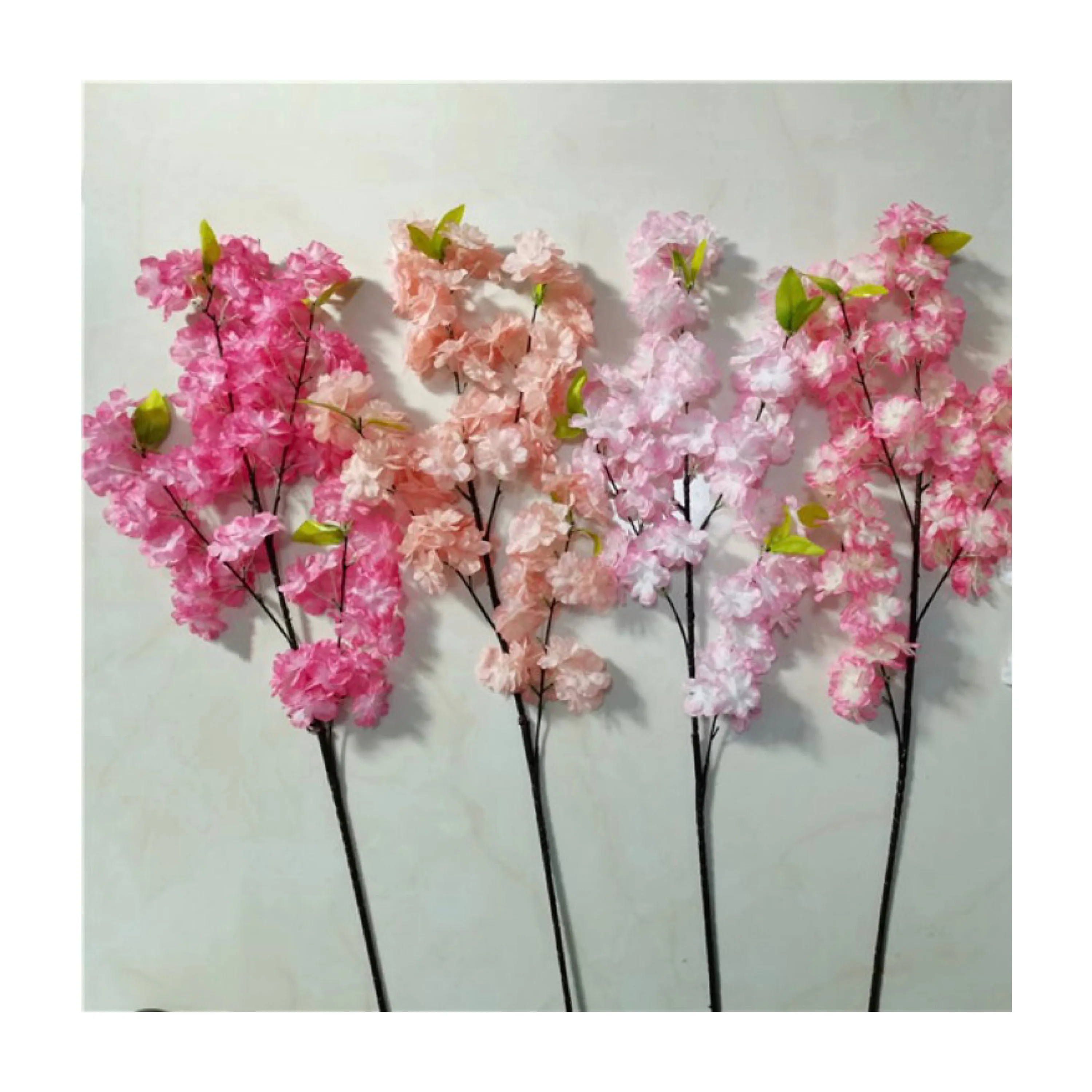 event decoration High Quality Janpan cherry blossom decoration flower 3 branches 4 branches artificial cherry blossom
