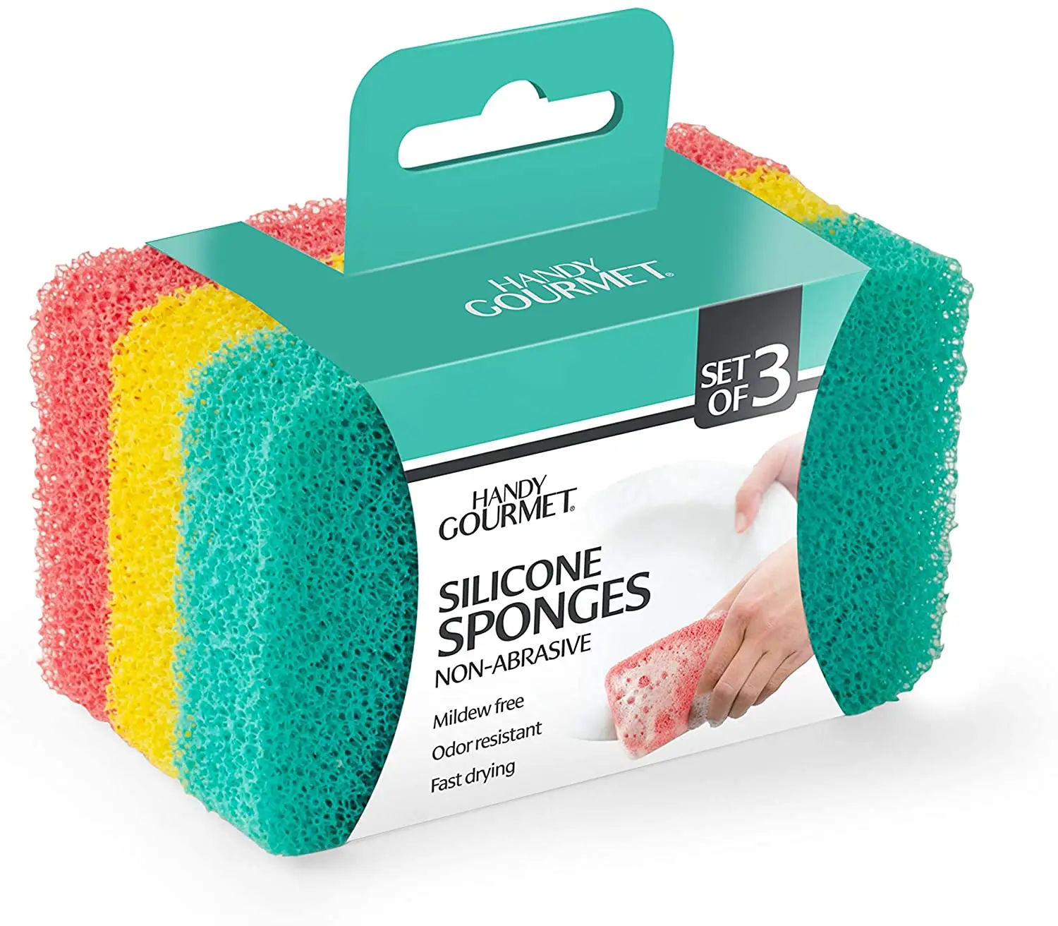 BONNO High Density Durable Eco-friendly Kitchen Cleaning Dish Silicone Sponge washing Scrubber