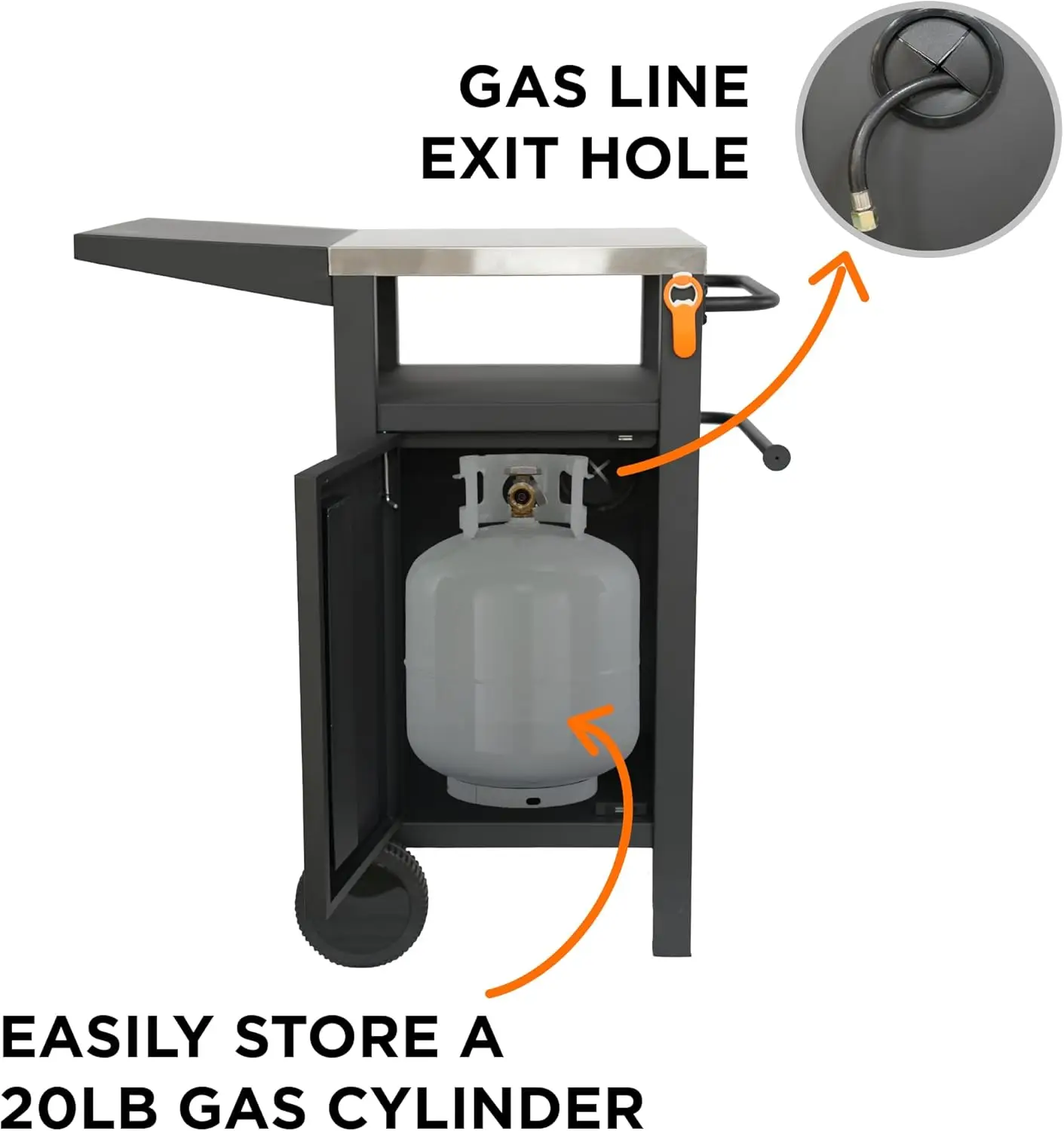 Grill Cart Outdoor with Storage Modular BBQ Cart Bar Patio Kitchen Island Prep Stand Cabinet