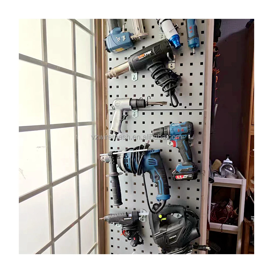 Быстрая доставка долговечный серый 1 4 мм Q195 Pegboard стеллажи для хранения гаражного инструмента Настенный Стальной промышленный Diy