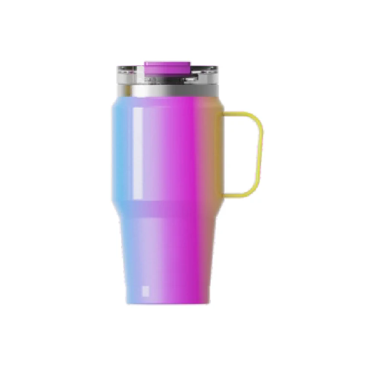 Custom Logo Double Mouth 2 IN 1 Gradient Rainbow 24Oz Stainless Steel Travel Car Mug Wholesale Tumbler Cups