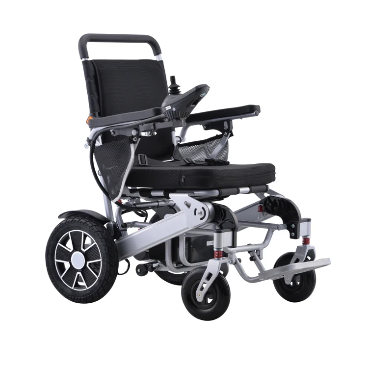 Aluminum Alloy Manual Electric Wheelchair Folding Remote Control Electric Wheelchair 100kg Load