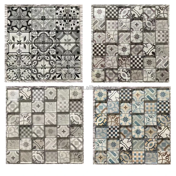 25*25mm Square Fusing Small Crystal Shinny Glass Mosaic Tiles For Bathroom