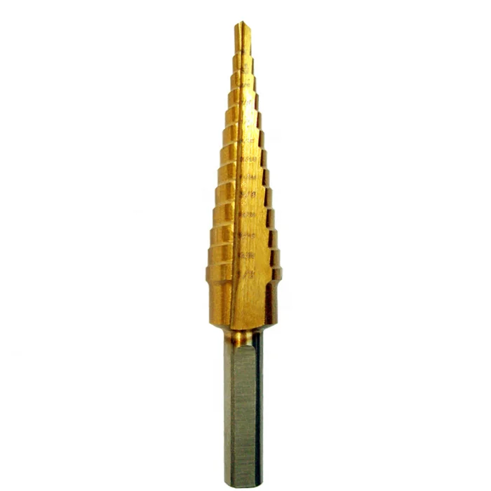 Premium Quality Tin-Coated HSS Step Drill Bits Metric and Inch Step Drill Set High-Quality Industrial Step Drills