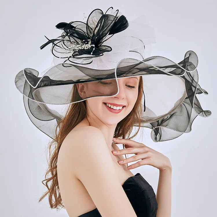 Elegant Ladies Wholesale Church From Satin Eden Flat Top Fascinators Wedding And Party Bridal In Formal Organza Hats