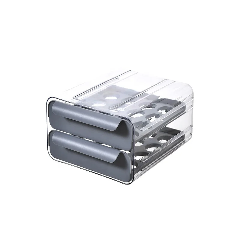 Штабелируемый кухонный органайзер для холодильника, контейнер для хранения пищевых продуктов, прозрачный контейнер для хранения пищевых продуктов, корзина со сливным лотком