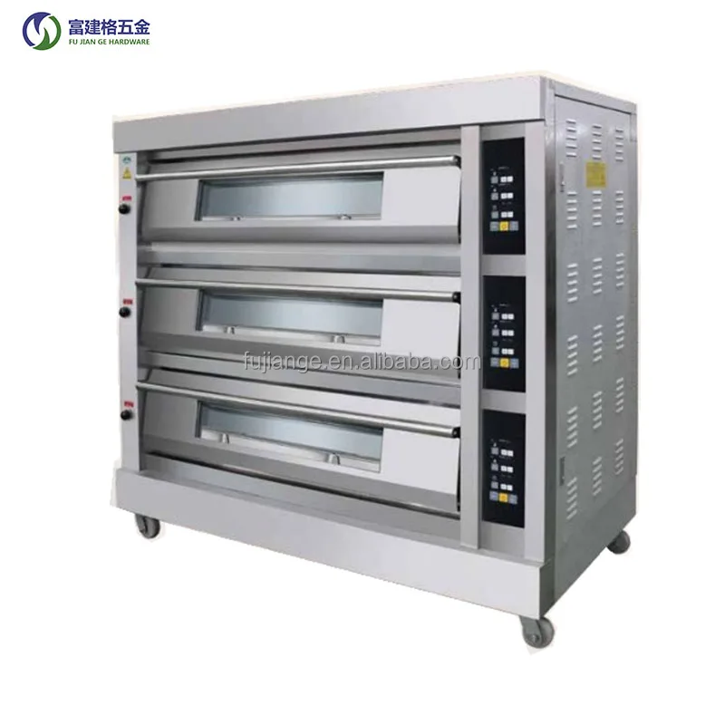 Large Three 3 Deck 6 Layers Trays Gas Oven Commercial Used Professional  Fashion Type Gas Oven Deck Oven Baking Horn