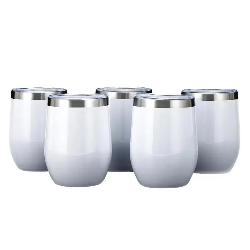 12 oz ounce stainless steel insulated sublimation blank wine tumbler with lid