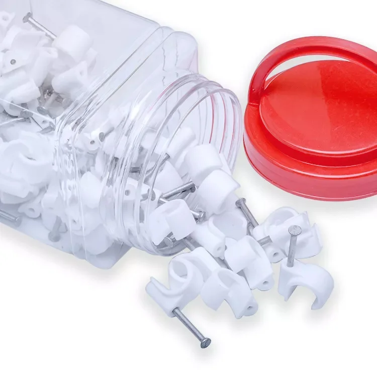 Plastic Double Nail Flat Cable Clip Indoor Telephone Wire Cable Clips