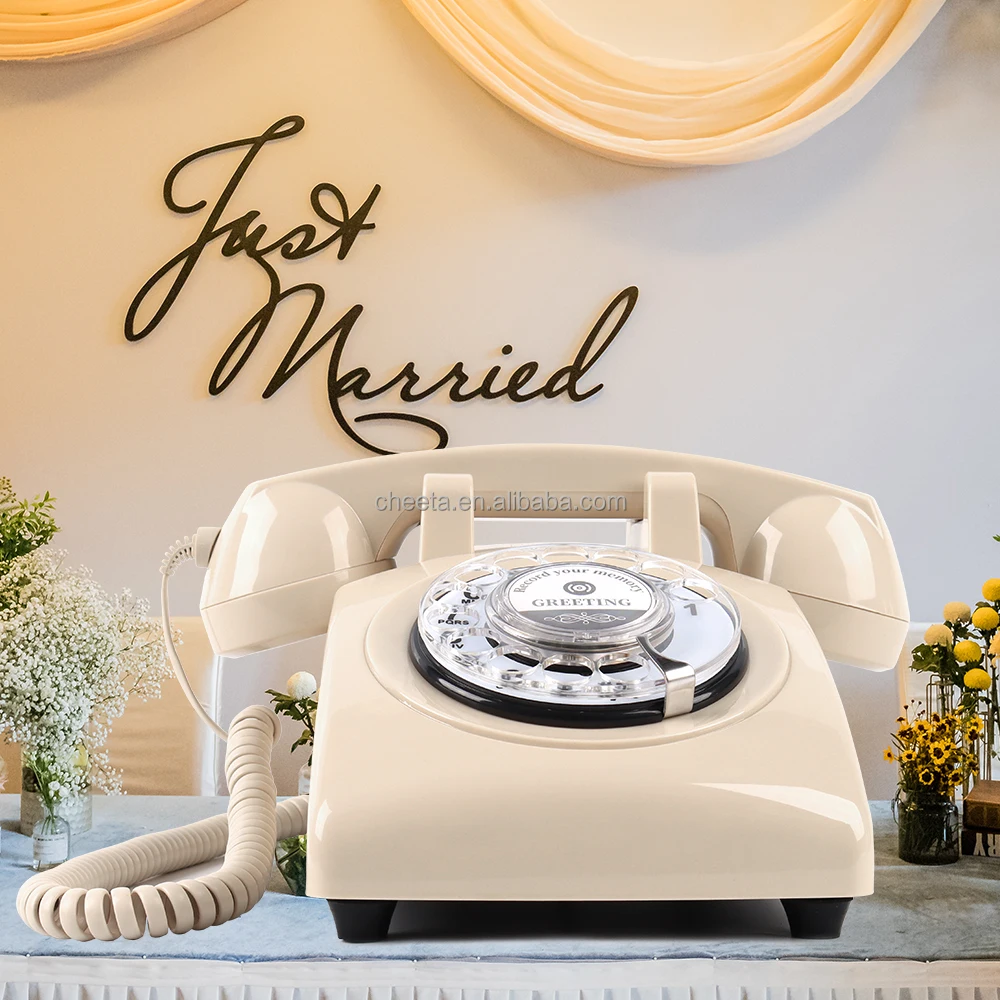 Manufacturer Factory Wedding Guest Audio Book Antique Telephone Decorative Recording Phone Audio Guestbook